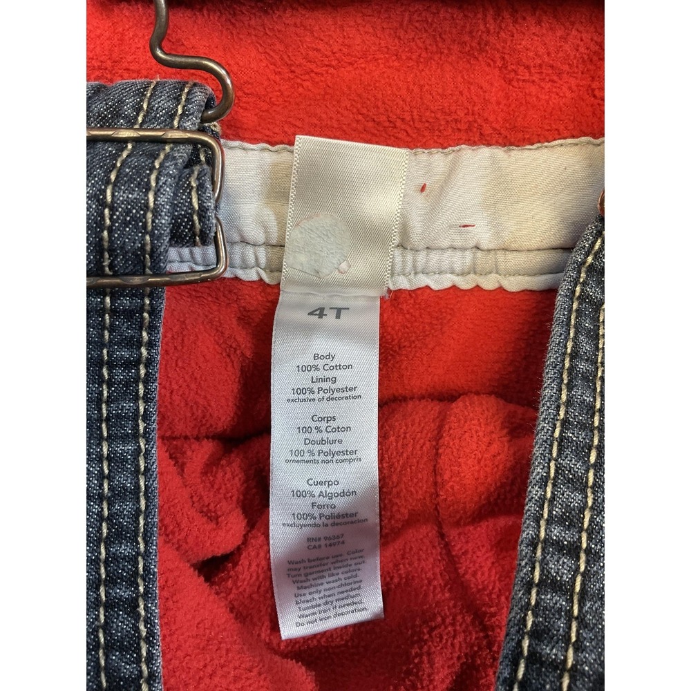 OshKosh B'gosh Overalls Boys 4T Blue Denim Fleece Lined Bib Pants Winter Snow - Picture 6 of 7